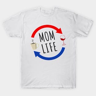 Mom Life From Coffee To Wine And Repeat T-Shirt